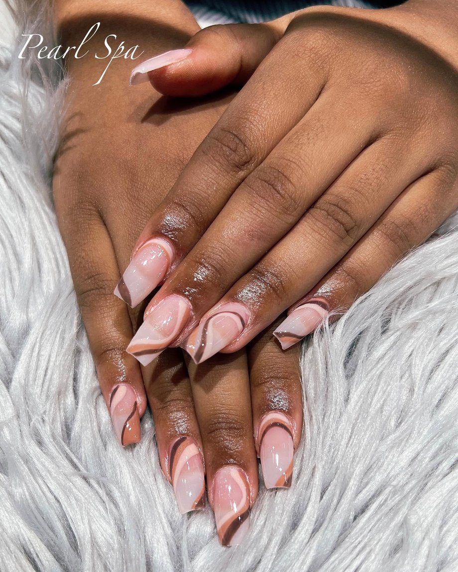 Classic French and nude manicure by Pearl Spa