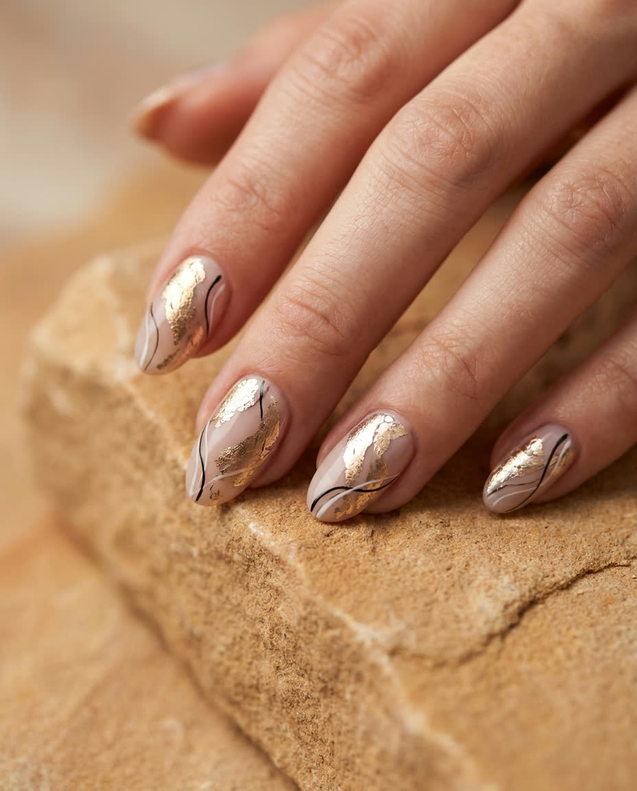 Intricate custom nail art design
